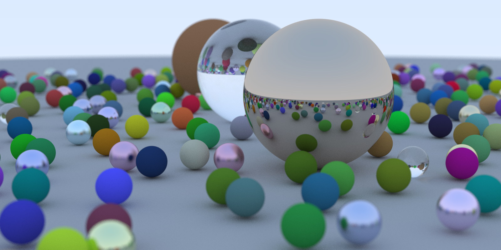 Ray Tracer 以 100 spp 输出的随机球场景